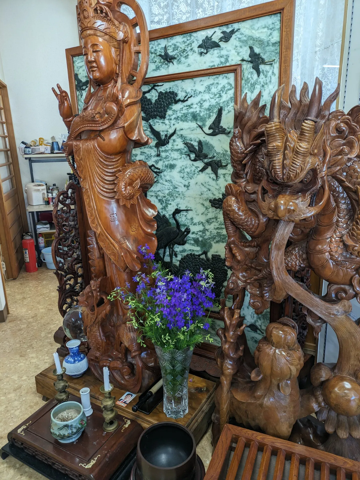 [高森]お客様からもらったチドリソウ観音様にお供えしました✨